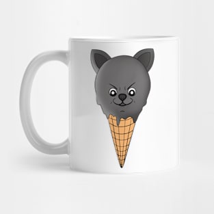 Cute Kawaii Chihuahua Ice Cream Cone Grey Version Mug